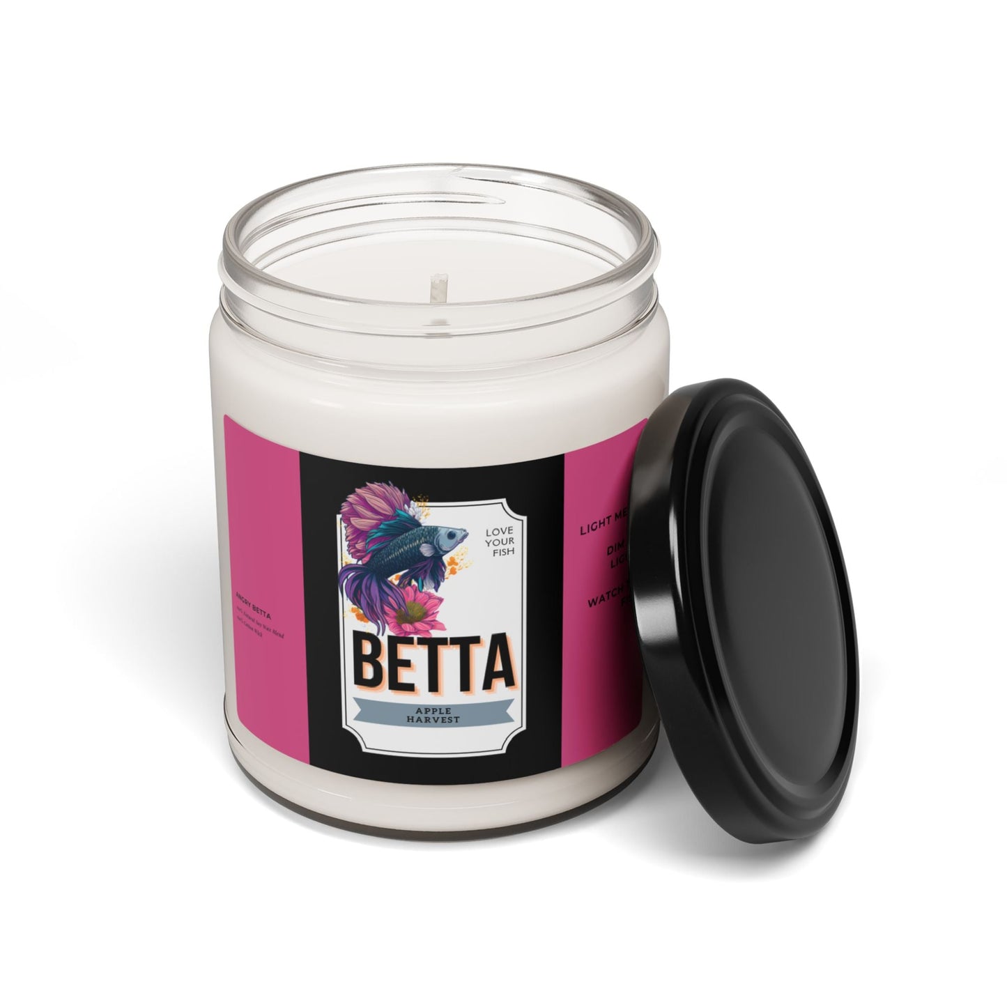 Betta Fish Watching Eco-friendly Scented Soy Candle 9 oz - Support Animal Shelter Fundraising - Gifts for Animal Lovers