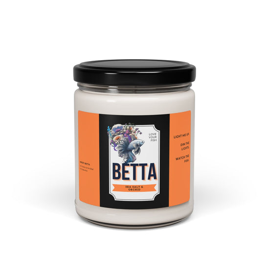 Betta Fish Watching Eco-friendly Scented Soy Candle 9 oz - Support Animal Shelter Fundraising - Gifts for Animal Lovers