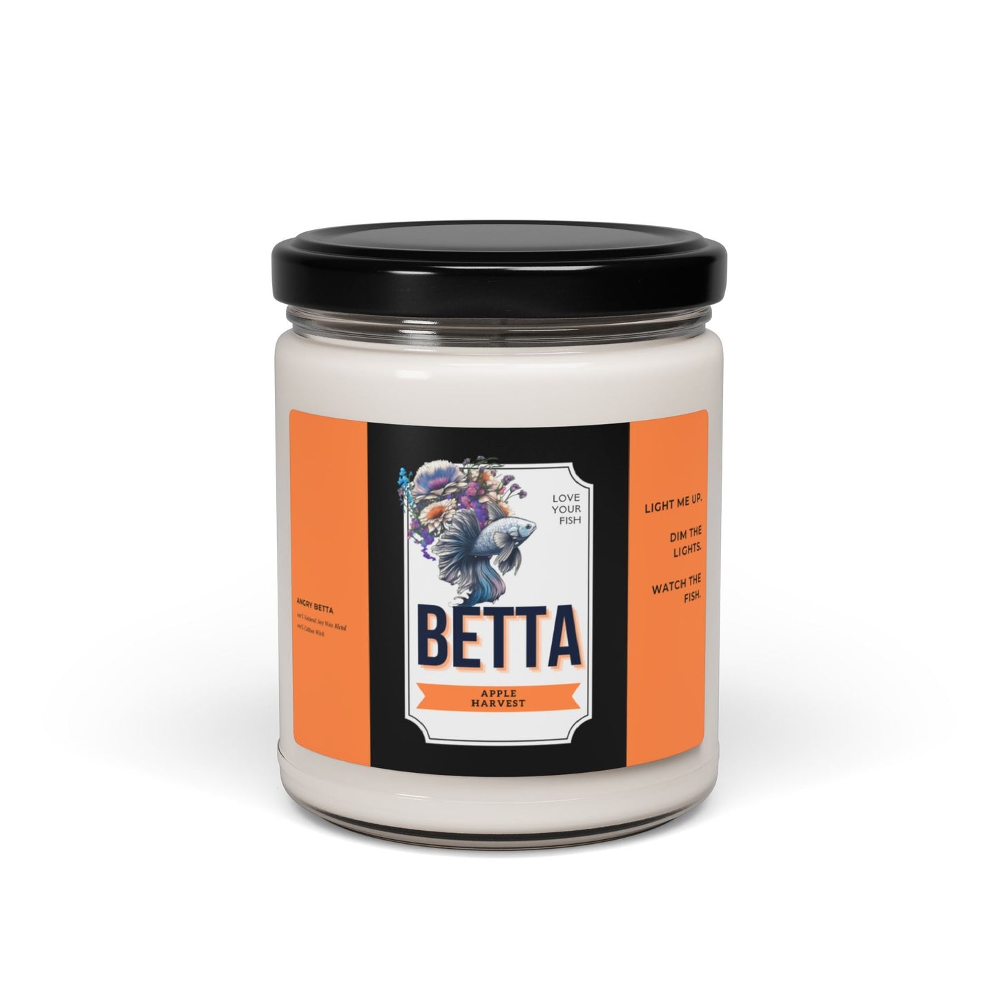 Betta Fish Watching Eco-friendly Scented Soy Candle 9 oz - Support Animal Shelter Fundraising - Gifts for Animal Lovers