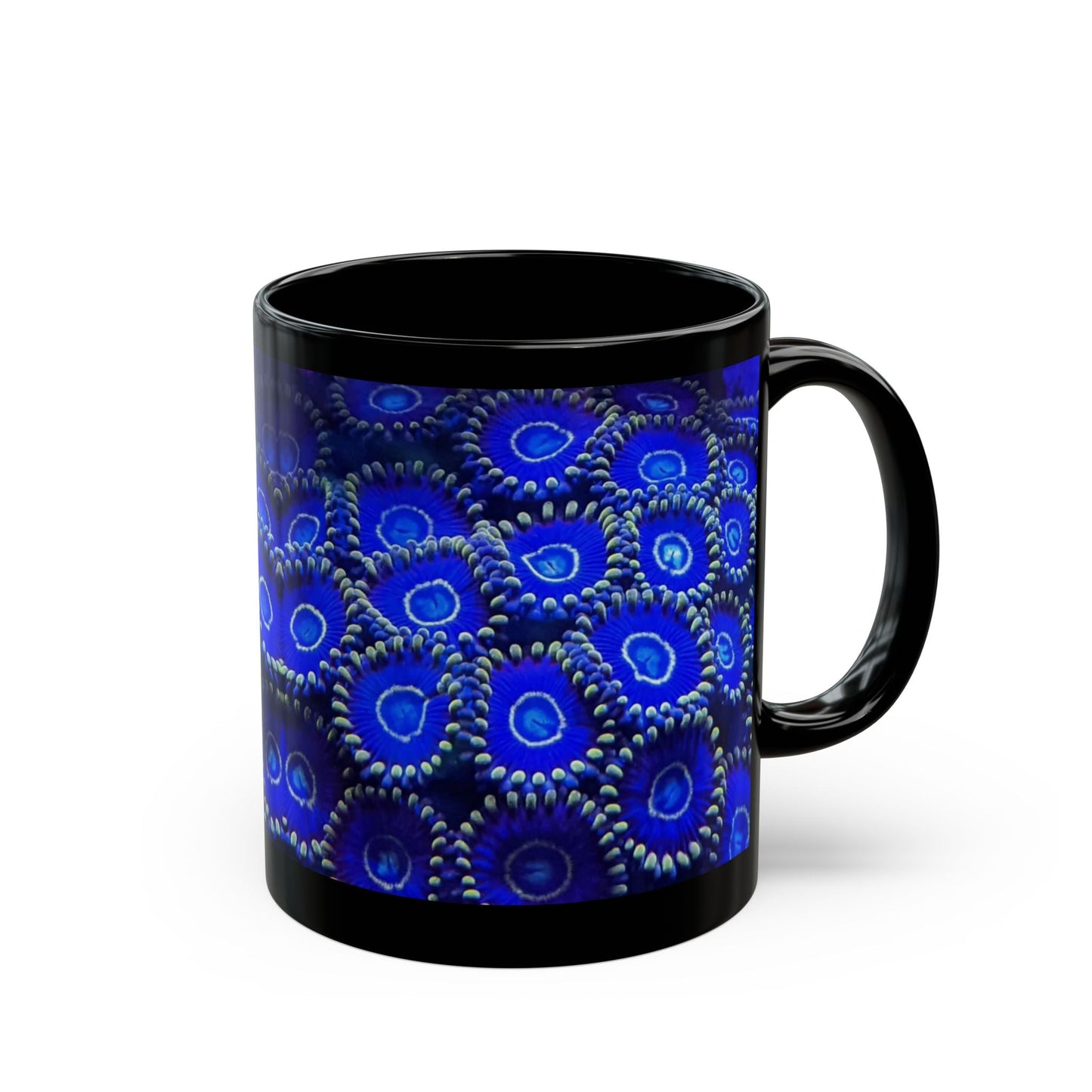 Blue Hornet Zoas Black Ceramic Mug 11 oz - All The Fauna - Support Animal Shelter Fundraising - Gifts for Animal Lovers