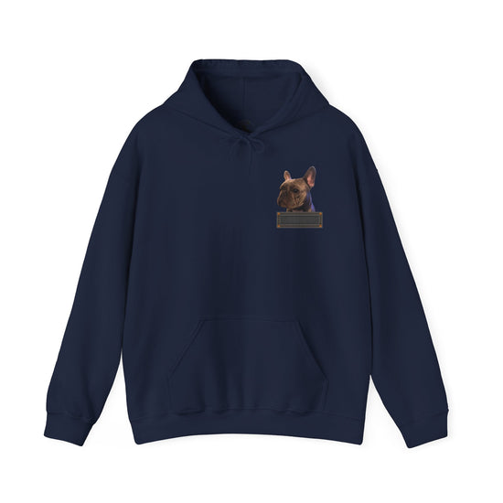 Bobo the Pocket Frenchie Unisex Heavy Blend™ Hoodie - All The Fauna - Support Animal Shelter Fundraising - Gifts for Animal Lovers