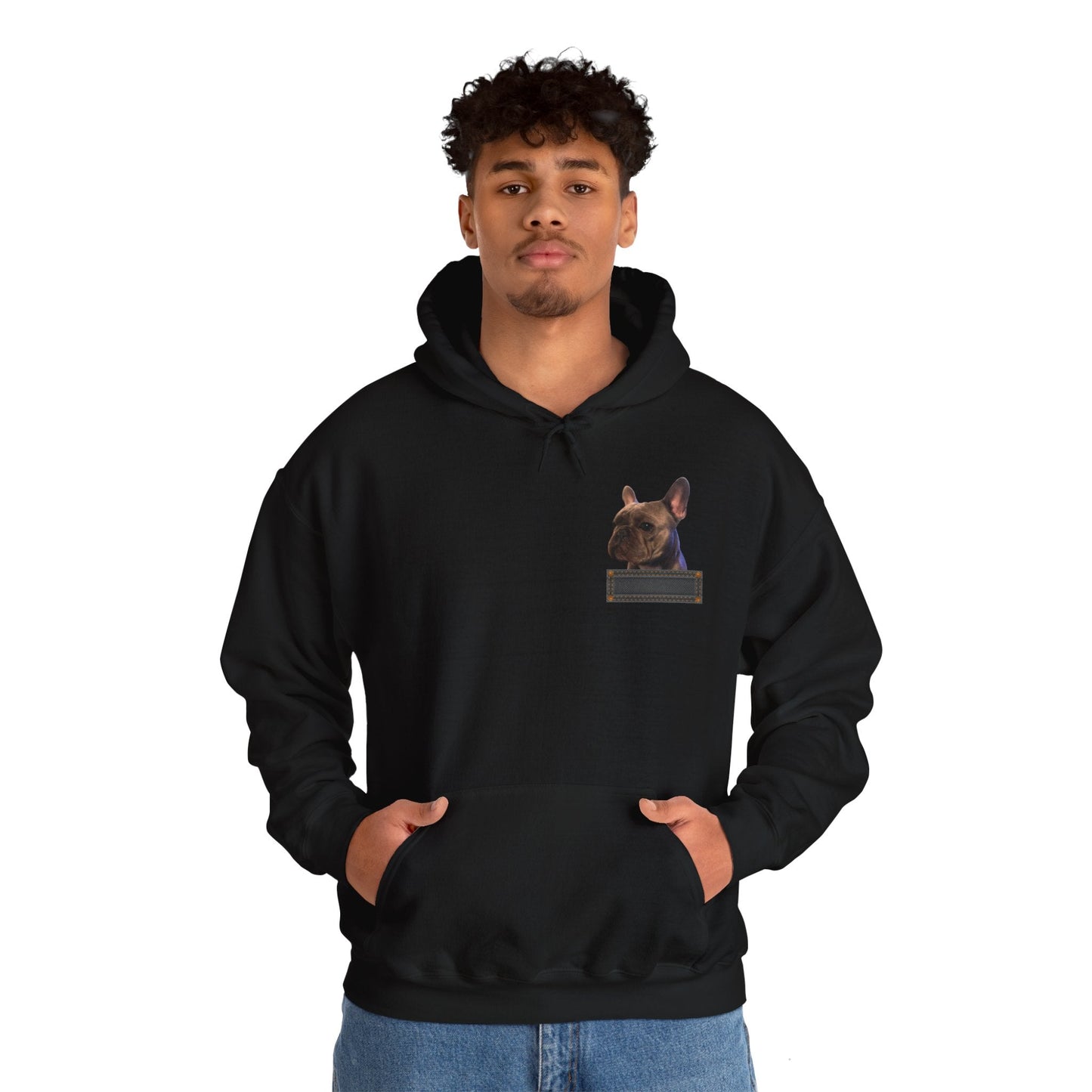 Bobo the Pocket Frenchie Unisex Heavy Blend™ Hoodie - All The Fauna - Support Animal Shelter Fundraising - Gifts for Animal Lovers