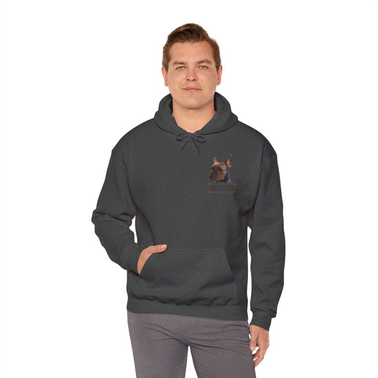 Bobo the Pocket Frenchie Unisex Heavy Blend™ Hoodie - All The Fauna - Support Animal Shelter Fundraising - Gifts for Animal Lovers