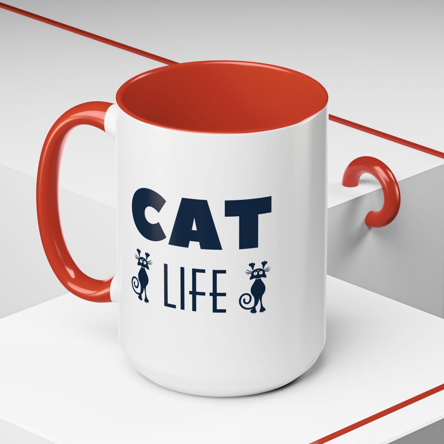 CAT Life Ceramic Coffee Mug - All The Fauna - Support Animal Shelter Fundraising - Gifts for Animal Lovers