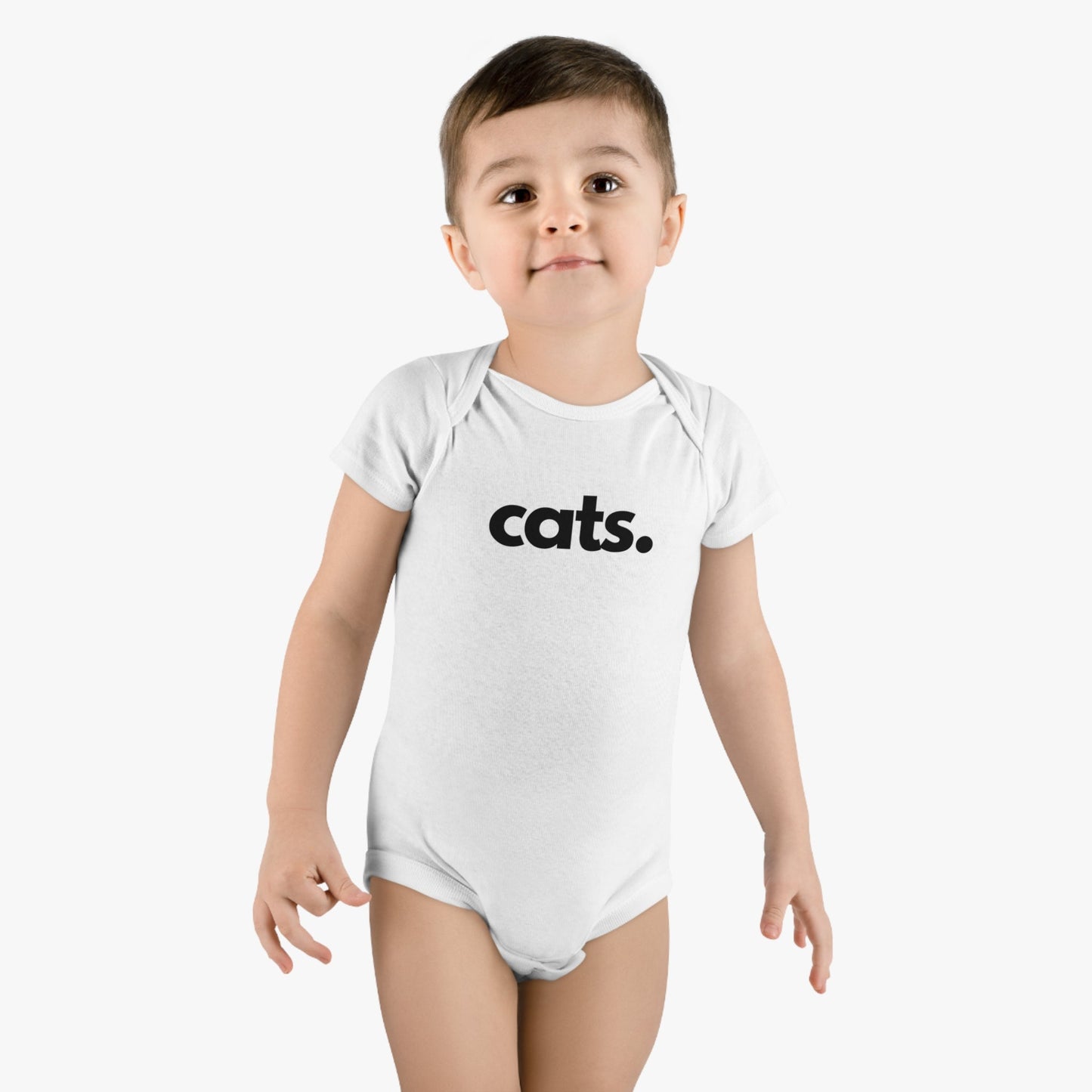 CATS, PERIOD. 100% Organic Cotton Baby Onesie® - All The Fauna - Support Animal Shelter Fundraising - Gifts for Animal Lovers