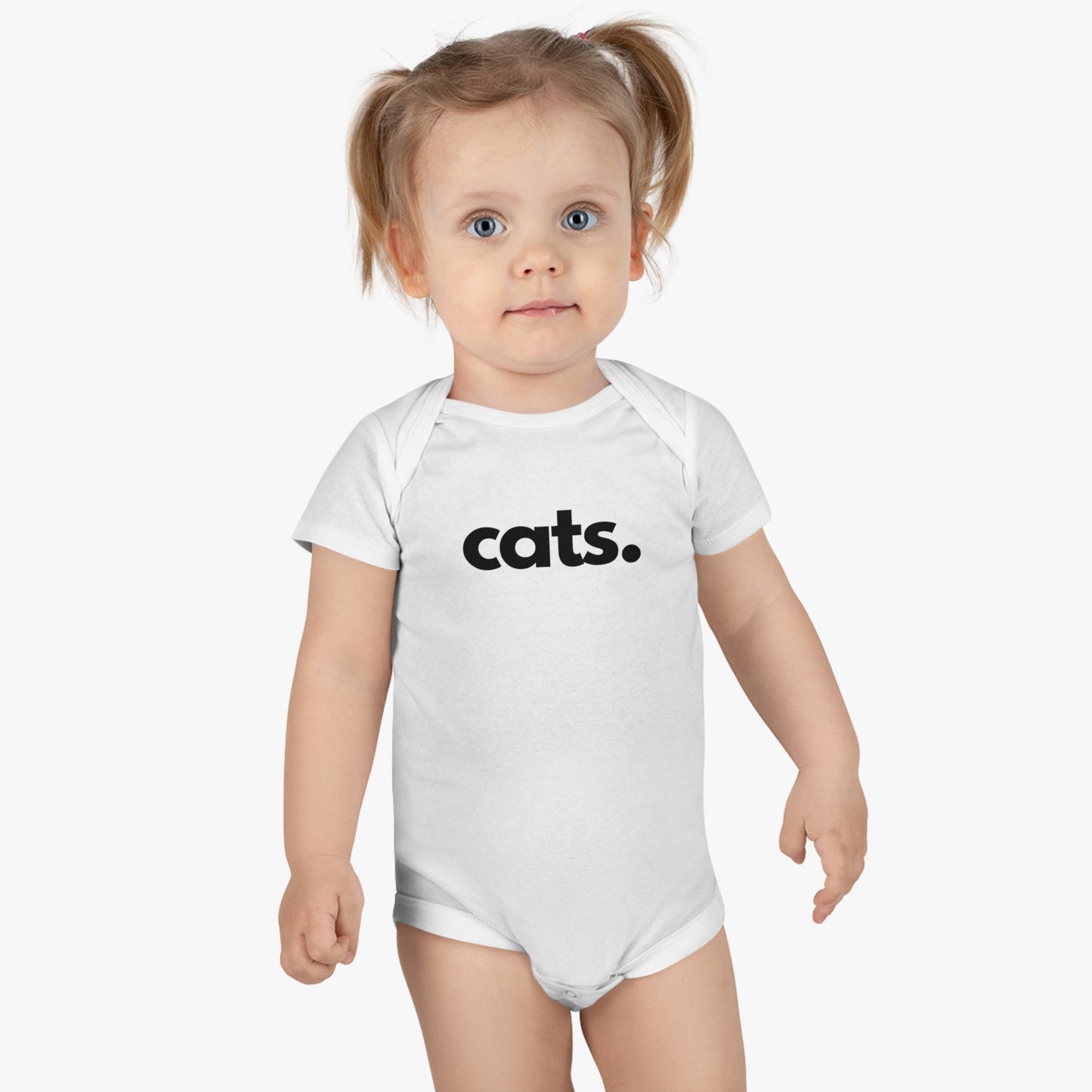 CATS, PERIOD. 100% Organic Cotton Baby Onesie® - All The Fauna - Support Animal Shelter Fundraising - Gifts for Animal Lovers