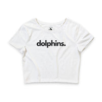 Dolphins crop tee in white — Women's ocean wildlife apparel by Animals, Period