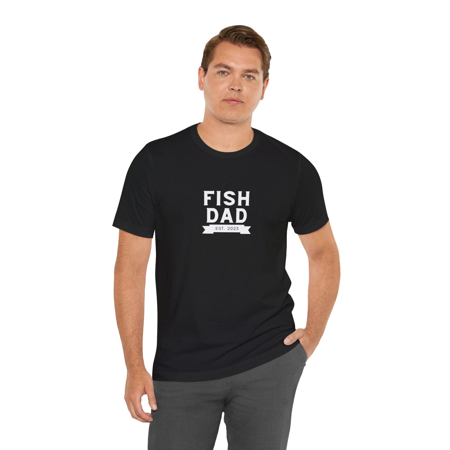 Fish Dad est 2023 Tropical Fish Unisex Heavy Cotton Tee - All The Fauna - Support Animal Shelter Fundraising - Gifts for Animal Lovers