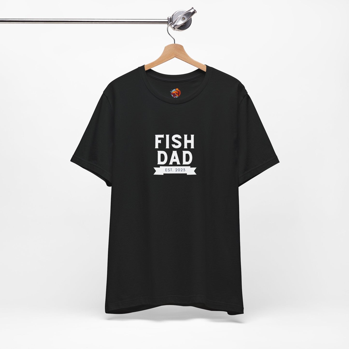 Fish Dad est 2023 Tropical Fish Unisex Heavy Cotton Tee - All The Fauna - Support Animal Shelter Fundraising - Gifts for Animal Lovers