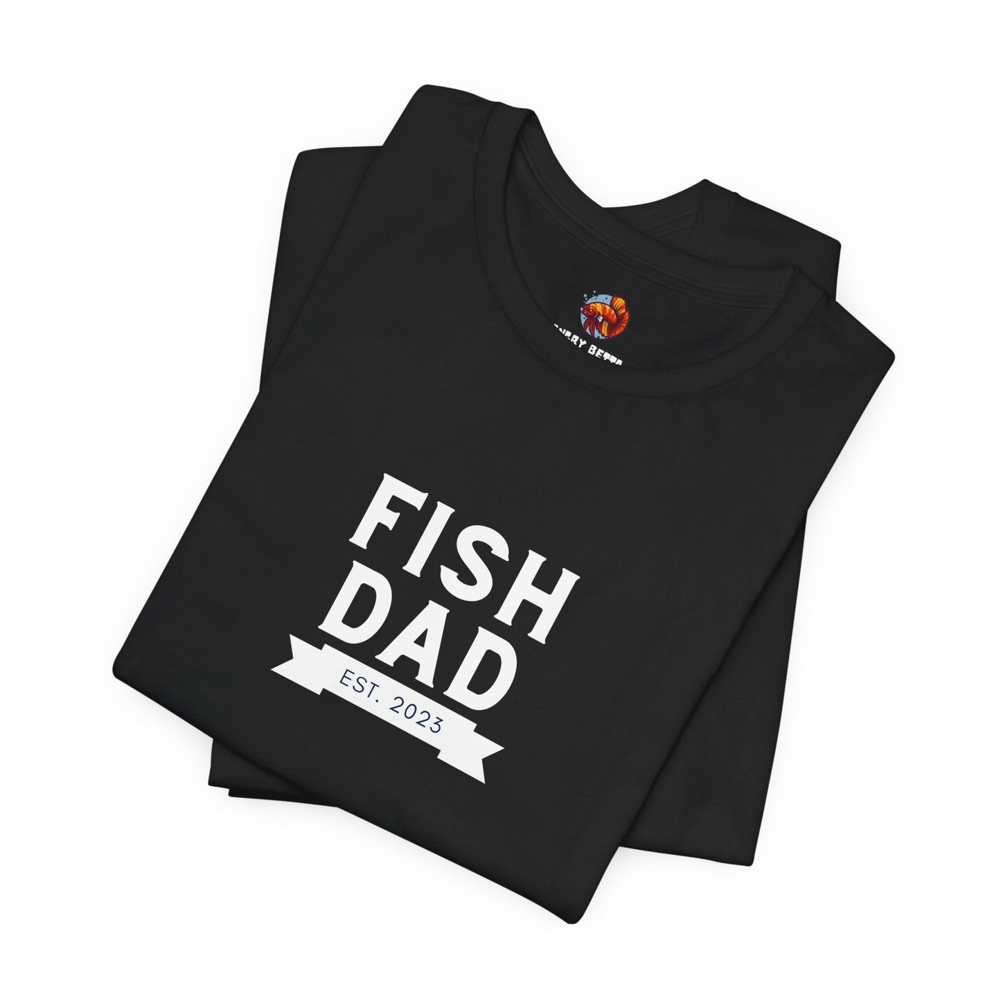 Fish Dad est 2023 Tropical Fish Unisex Heavy Cotton Tee - All The Fauna - Support Animal Shelter Fundraising - Gifts for Animal Lovers