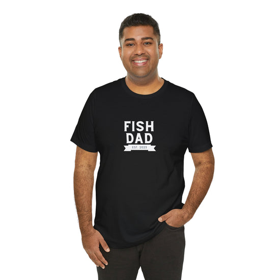 Fish Dad est 2023 Tropical Fish Unisex Heavy Cotton Tee - All The Fauna - Support Animal Shelter Fundraising - Gifts for Animal Lovers