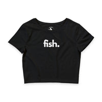 Fish crop tee in black — Women's ocean wildlife apparel by Animals, Period