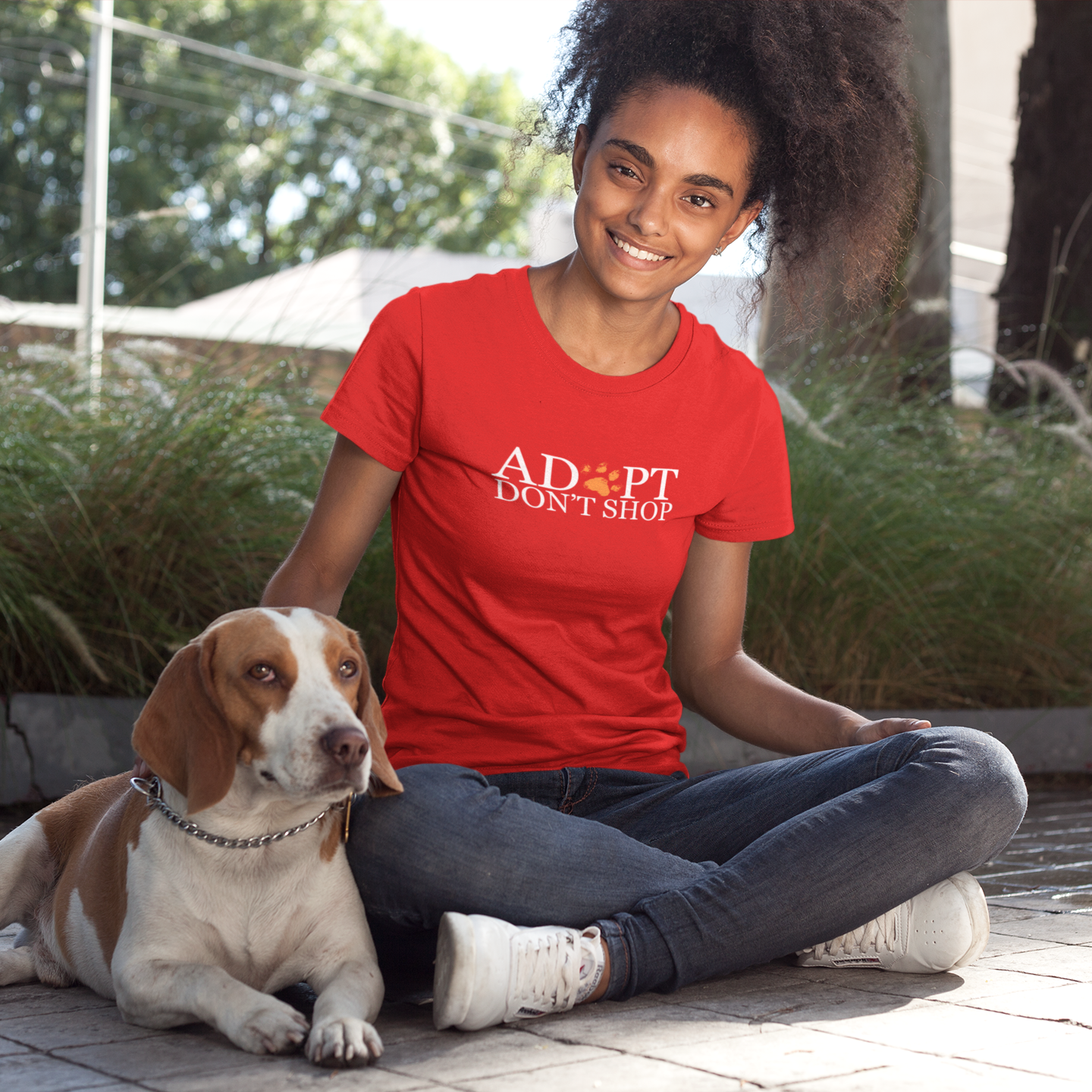 Adopt, Don't Shop Orange Paw Unisex Tee