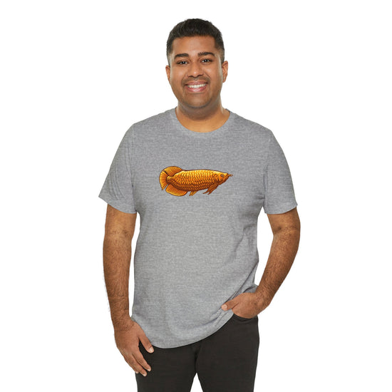 Golden Arowana Tropical Fish Unisex Heavy Cotton Tee - All The Fauna - Support Animal Shelter Fundraising - Gifts for Animal Lovers