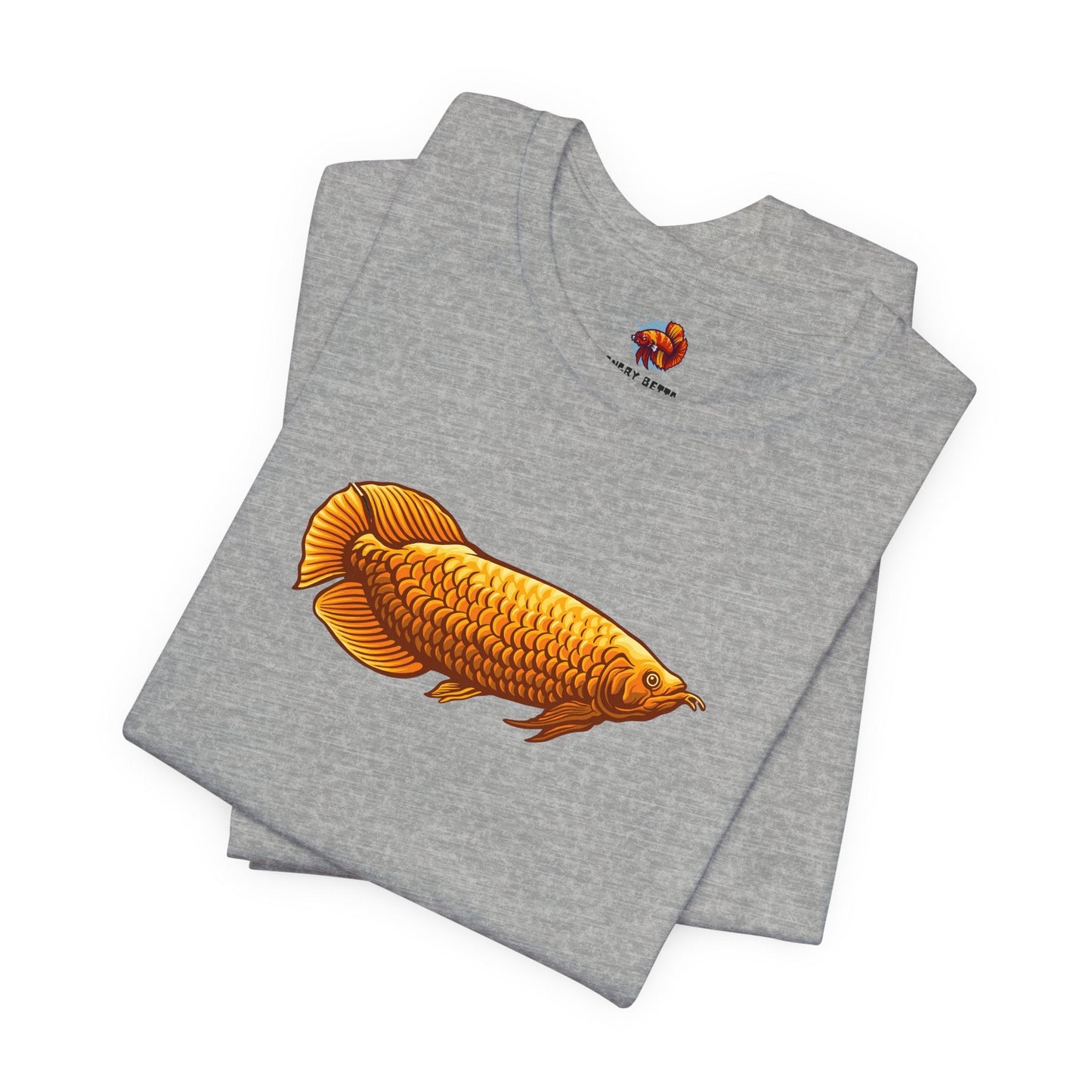 Golden Arowana Tropical Fish Unisex Heavy Cotton Tee - All The Fauna - Support Animal Shelter Fundraising - Gifts for Animal Lovers