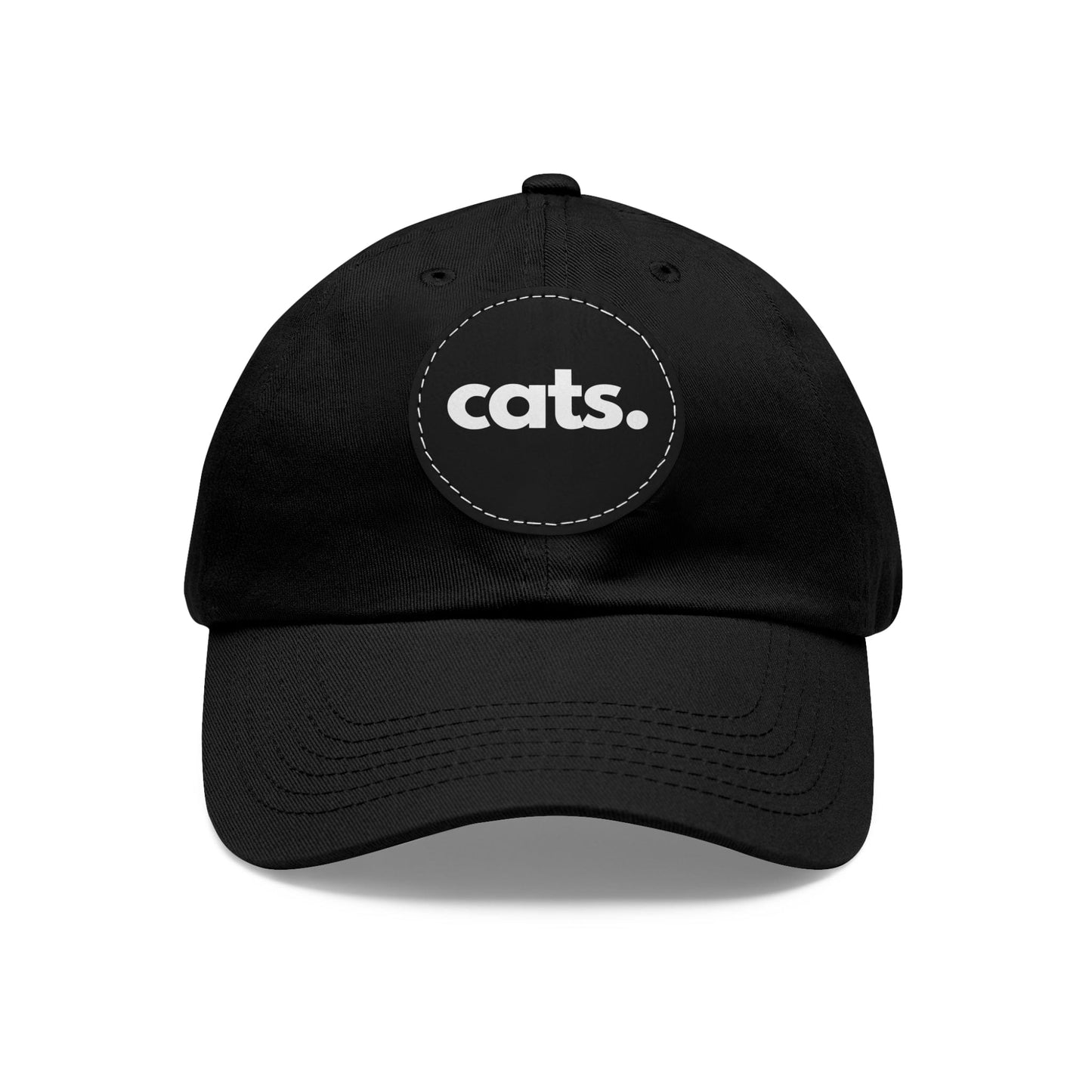 Printify Hats Black / Black patch CATS, PERIOD. Baseball Cap with Round Leather Patch