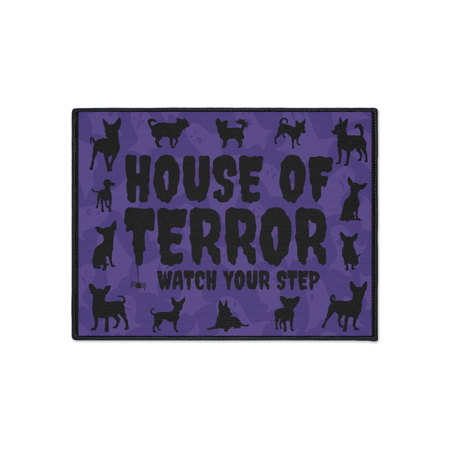 Printify Home Decor 18" × 24" House Of Terror Chihuahua Heavy Duty Halloween Floor Mat