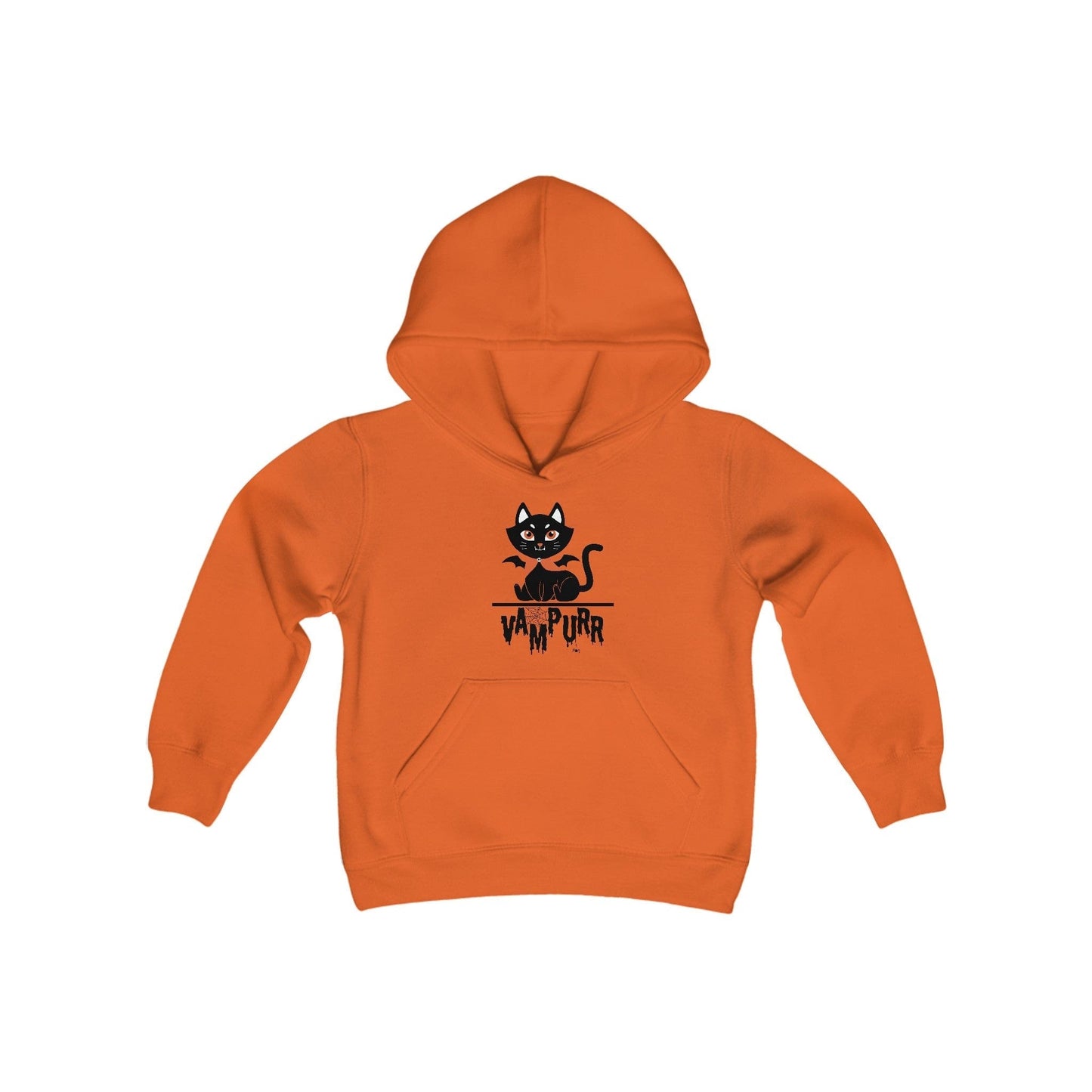 Printify Hoodies Orange / S VAMPURR Black Cat Youth Heavy Blend™  Halloween Hoodie
