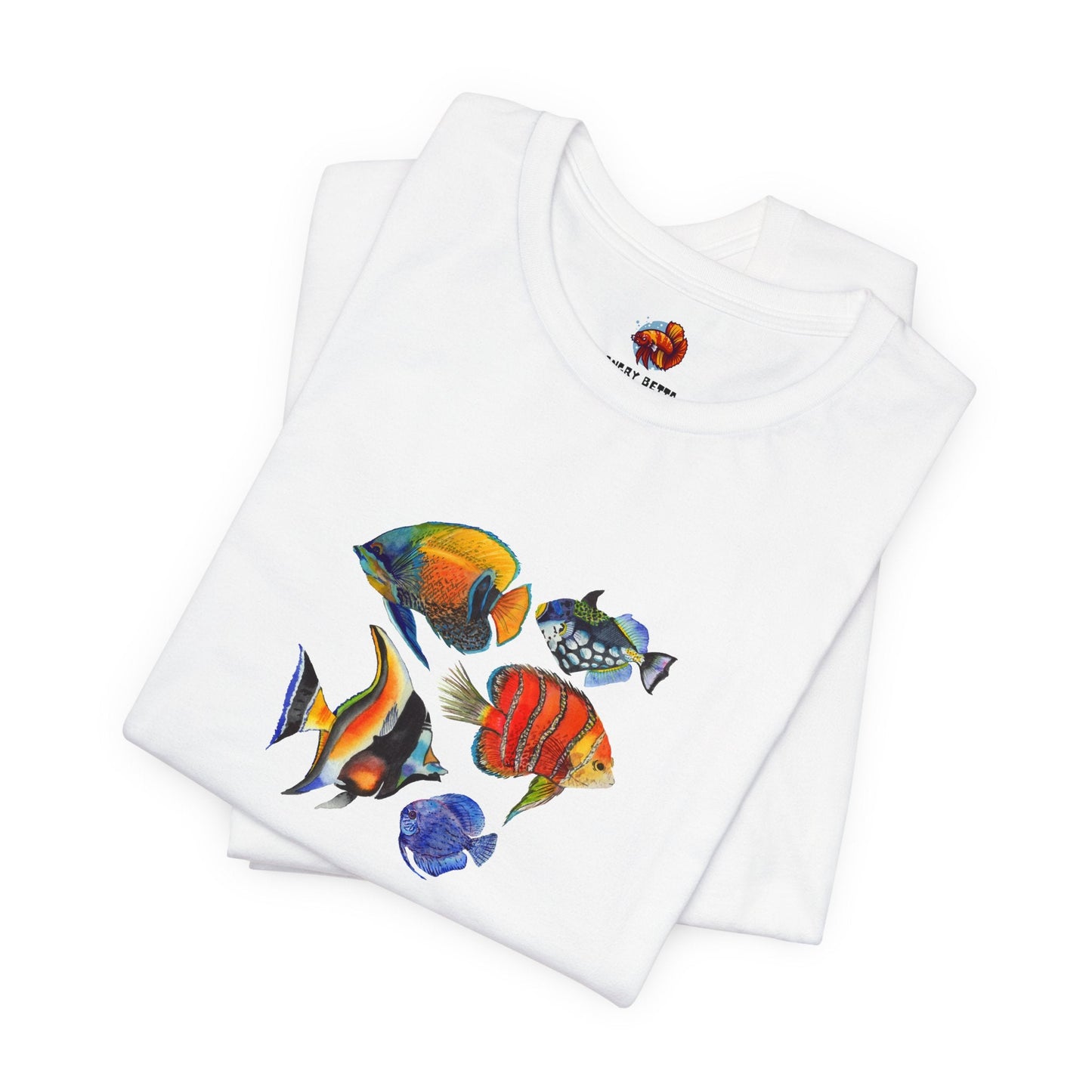 Marine Fish Watercolor Unisex Urban Cotton Tee - All The Fauna - Support Animal Shelter Fundraising - Gifts for Animal Lovers