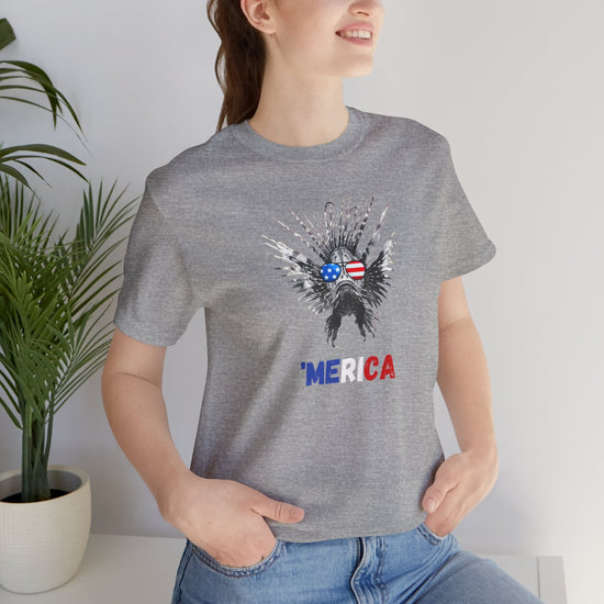 'MERICA Patriotic Lionfish Unisex Tee - Support Animal Shelter Fundraising - Gifts for Animal Lovers