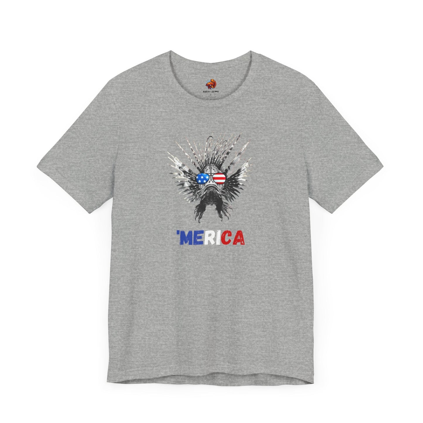 'MERICA Patriotic Lionfish Unisex Tee - Support Animal Shelter Fundraising - Gifts for Animal Lovers