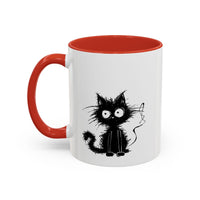 Printify Mugs 11oz / Red Abe the Black Cat Ceramic Coffee Mug