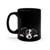 Peeking Border Collie Puppy Black Ceramic Dog Mug 11 oz Mugs gifts for animal lovers supporting animal rescues