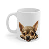 Peeking Chihuahua Puppy White Ceramic Dog Mug 11 oz Mugs gifts for animal lovers supporting animal rescues