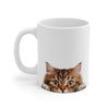 Peeking Siberian White Ceramic Cat Coffee Mug 11 oz Mugs gifts for animal lovers supporting animal rescues