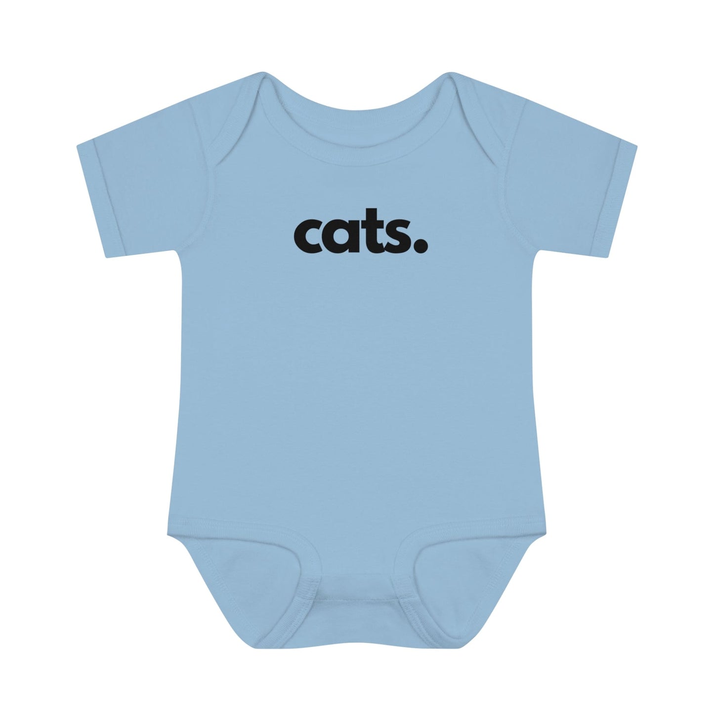 Printify Onesies Light Blue / NB (0-3M) CATS, PERIOD. Infant Baby Rib Onesie