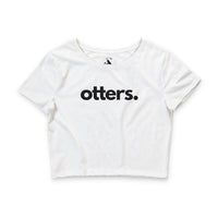 Otters crop tee in white — Women's wildlife apparel by Animals, Period