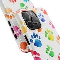 Printify Phone Cases Watercolor Paw Print Tough iPhone Case