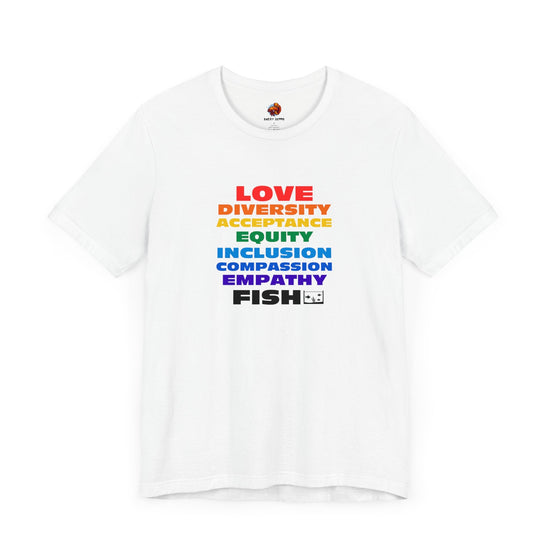 PRIDE LOVE AND FISH Tropical Fish Unisex Urban Cotton Tee - All The Fauna - Support Animal Shelter Fundraising - Gifts for Animal Lovers