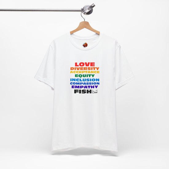 PRIDE LOVE AND FISH Tropical Fish Unisex Urban Cotton Tee - All The Fauna - Support Animal Shelter Fundraising - Gifts for Animal Lovers