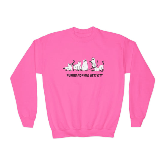 Purrranormal Activity Youth Crewneck Halloween Sweatshirt - All The Fauna - Support Animal Shelter Fundraising - Gifts for Animal Lovers