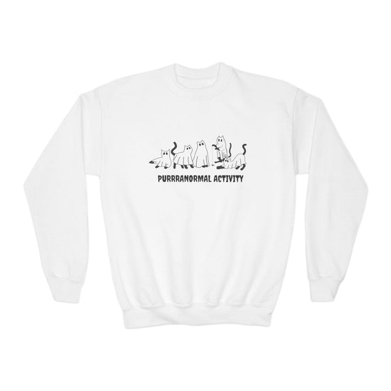 Purrranormal Activity Youth Crewneck Halloween Sweatshirt - All The Fauna - Support Animal Shelter Fundraising - Gifts for Animal Lovers