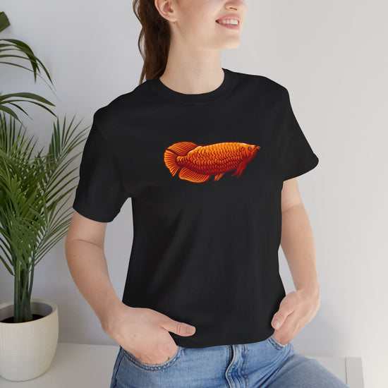 Red Arowana Tropical Fish Unisex Urban Cotton Tee - All The Fauna - Support Animal Shelter Fundraising - Gifts for Animal Lovers