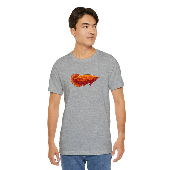 Red Arowana Tropical Fish Unisex Urban Cotton Tee - All The Fauna - Support Animal Shelter Fundraising - Gifts for Animal Lovers