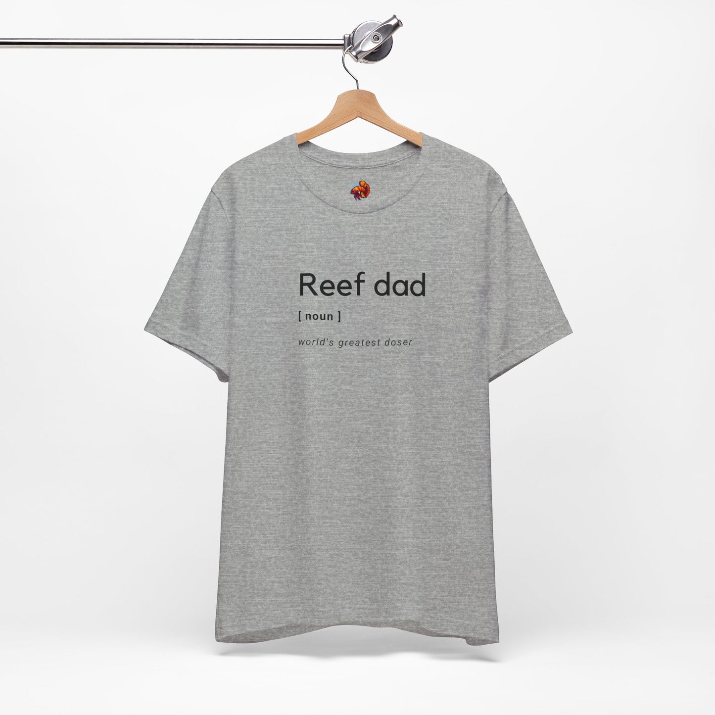 Reef Dad Noun Tropical Fish Unisex Heavy Cotton Tee - All The Fauna - Support Animal Shelter Fundraising - Gifts for Animal Lovers