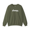 SHEEP, PERIOD. Unisex Crewneck Sweatshirt in Military Green — sweatshirts that gives back to farm animal rescues