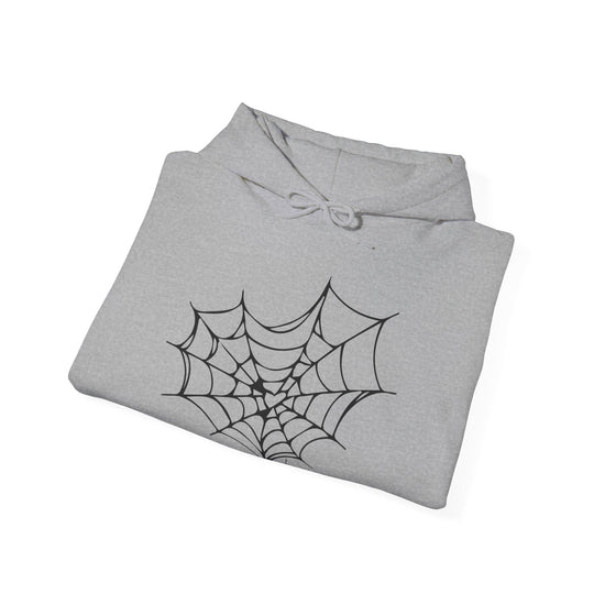 SPIDER WEB Unisex Heavy Blend™ Halloween Hoodie - All The Fauna - Support Animal Shelter Fundraising - Gifts for Animal Lovers