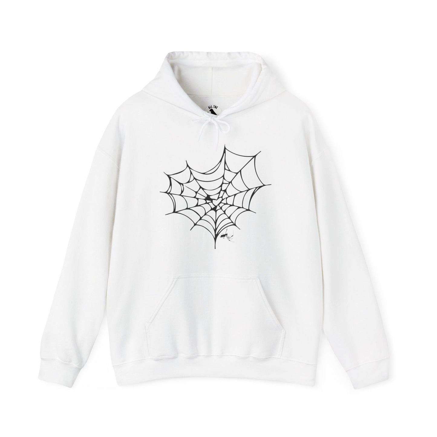 SPIDER WEB Unisex Heavy Blend™ Halloween Hoodie - All The Fauna - Support Animal Shelter Fundraising - Gifts for Animal Lovers