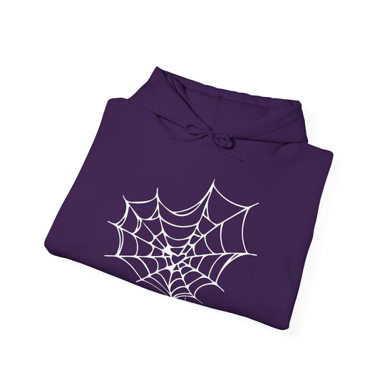 SPIDER WEB Unisex Heavy Blend™ Halloween Hoodie - All The Fauna - Support Animal Shelter Fundraising - Gifts for Animal Lovers