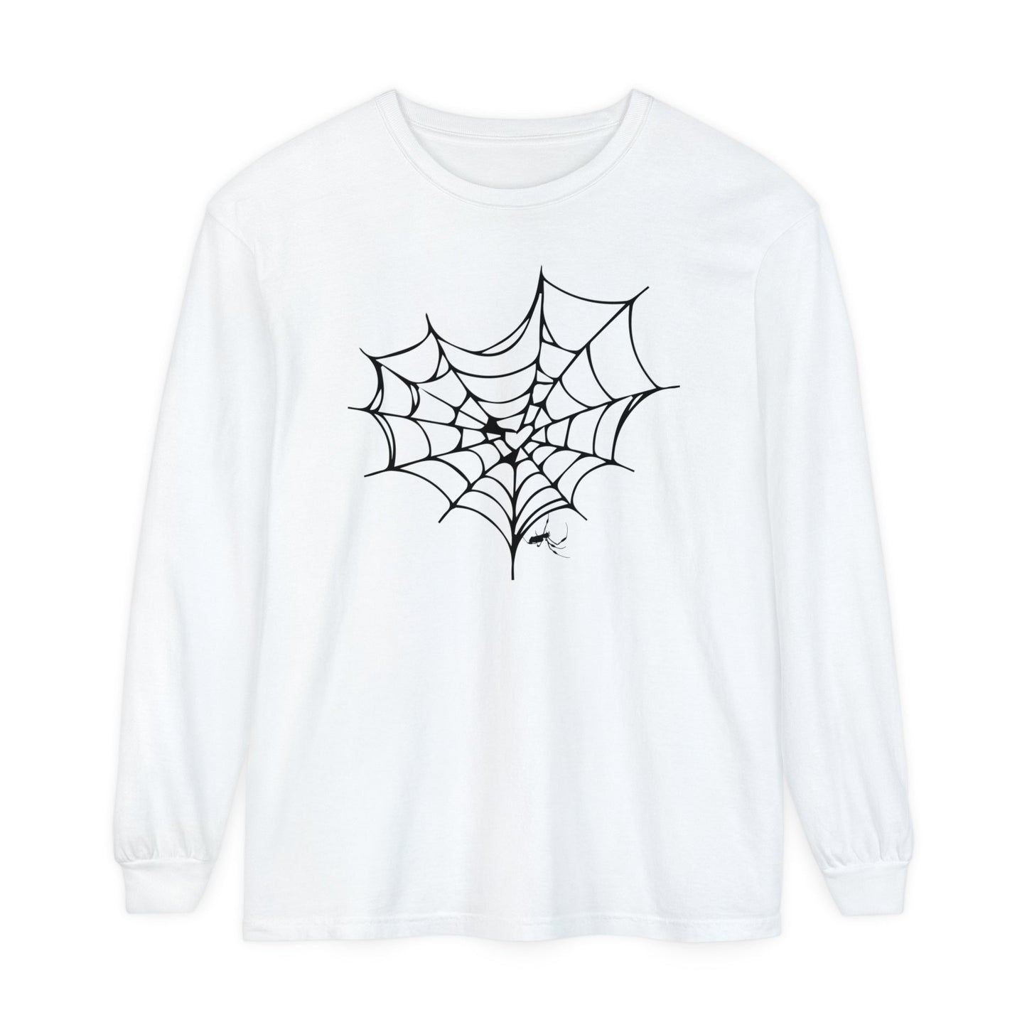 SPIDER WEB Unisex Long Sleeve Halloween Tee - All The Fauna - Support Animal Shelter Fundraising - Gifts for Animal Lovers