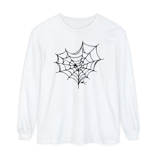 SPIDER WEB Unisex Long Sleeve Halloween Tee - All The Fauna - Support Animal Shelter Fundraising - Gifts for Animal Lovers