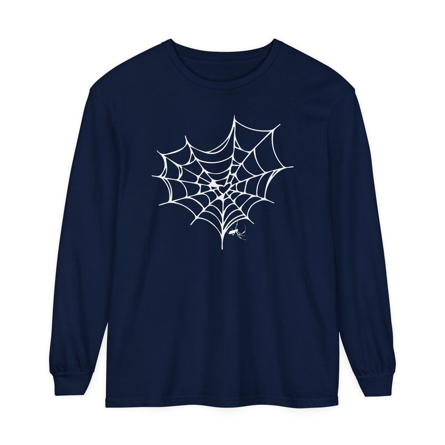 SPIDER WEB Unisex Long Sleeve Halloween Tee - All The Fauna - Support Animal Shelter Fundraising - Gifts for Animal Lovers