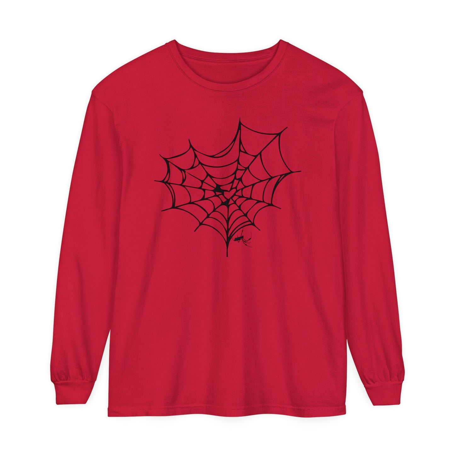 SPIDER WEB Unisex Long Sleeve Halloween Tee - All The Fauna - Support Animal Shelter Fundraising - Gifts for Animal Lovers