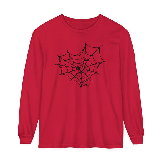 SPIDER WEB Unisex Long Sleeve Halloween Tee - All The Fauna - Support Animal Shelter Fundraising - Gifts for Animal Lovers