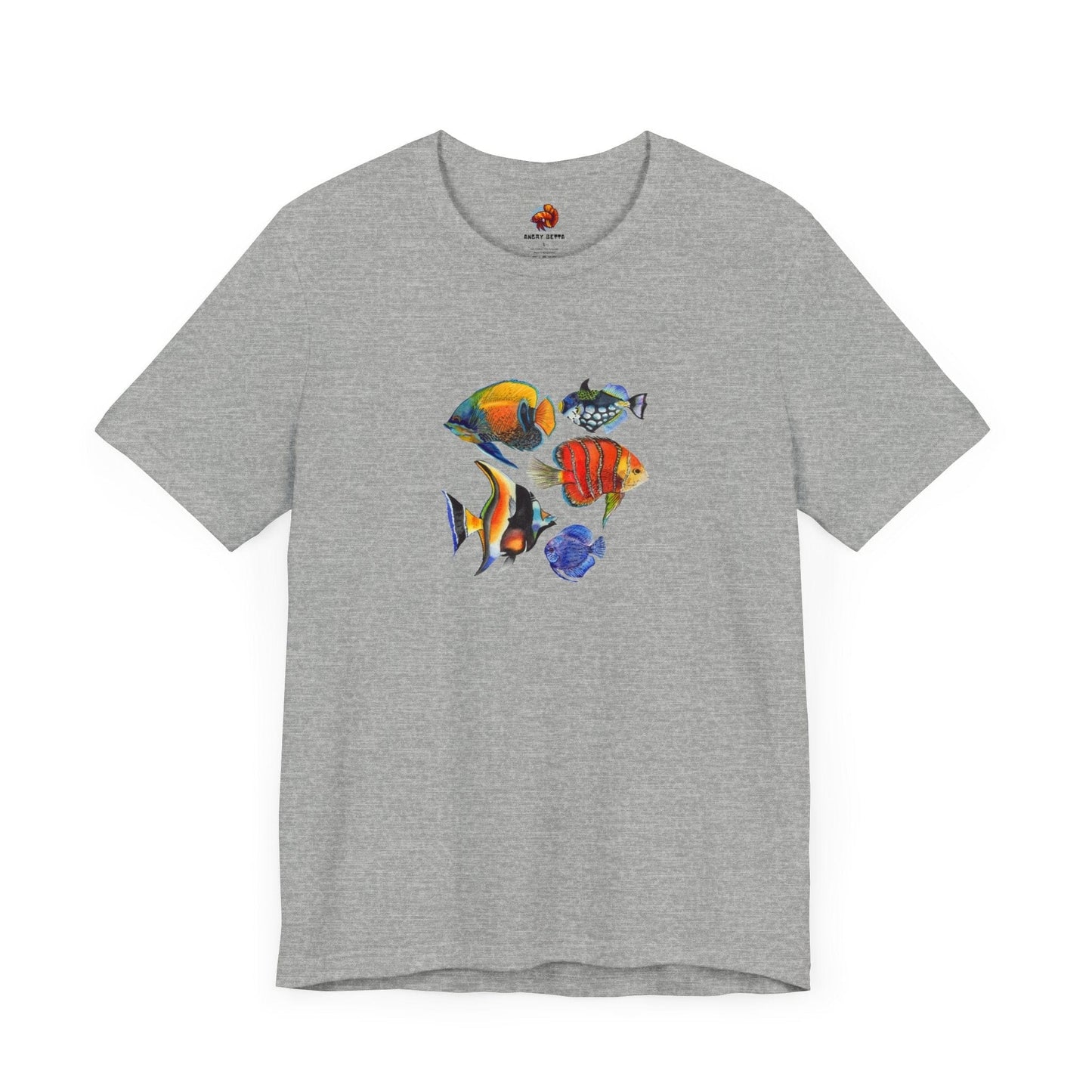 Printify T-Shirt Athletic Heather / S Marine Fish Watercolor Unisex Tee