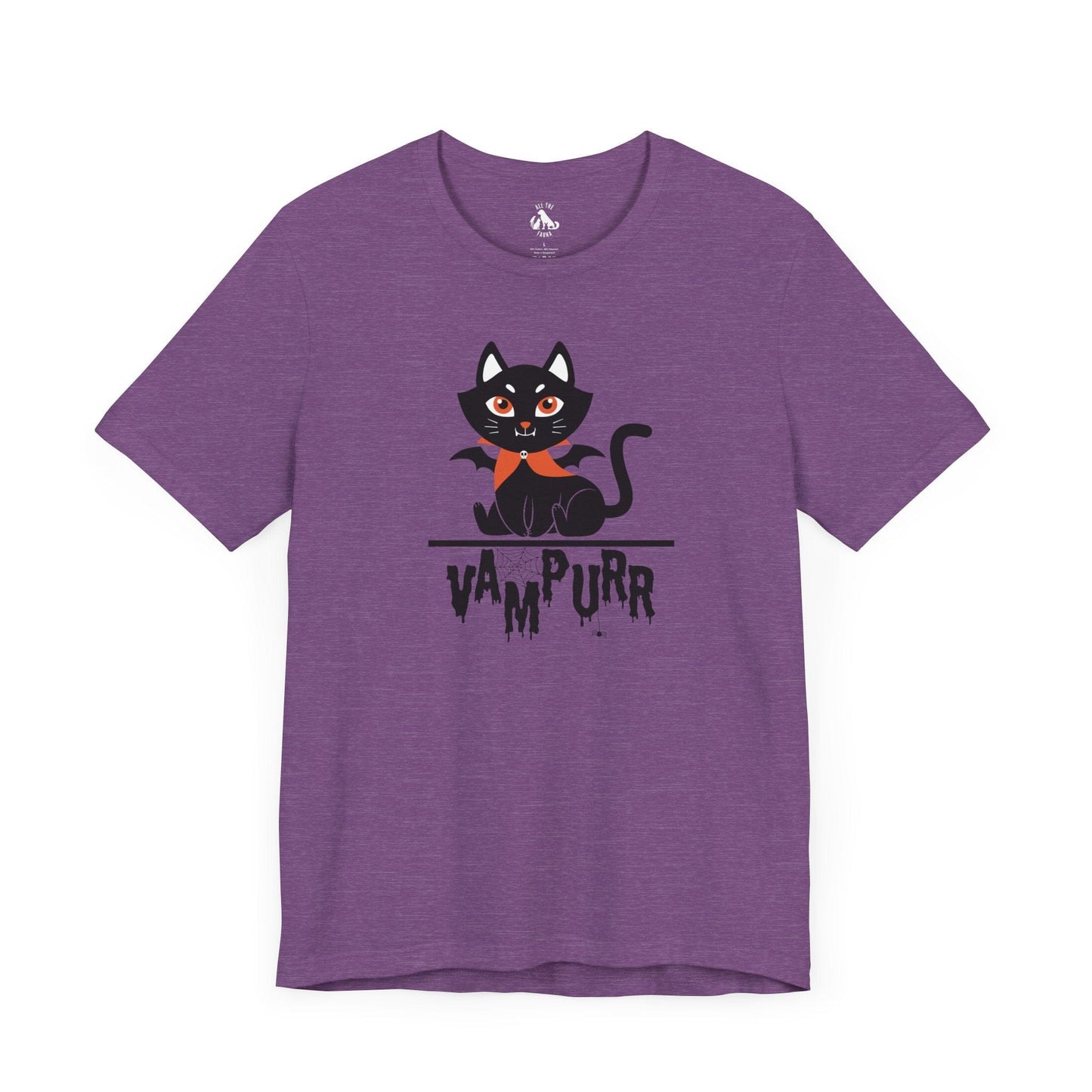 Printify T-Shirt Heather Team Purple / S VAMPURR Vampire Cat Unisex Halloween Tee